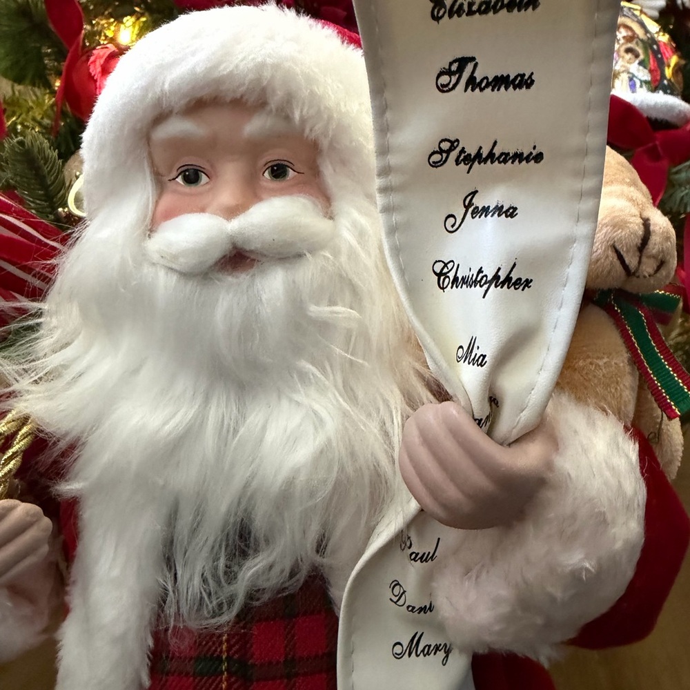 Festive Santa Claus Holiday Figurine in Red and White - Picture 3 of 7